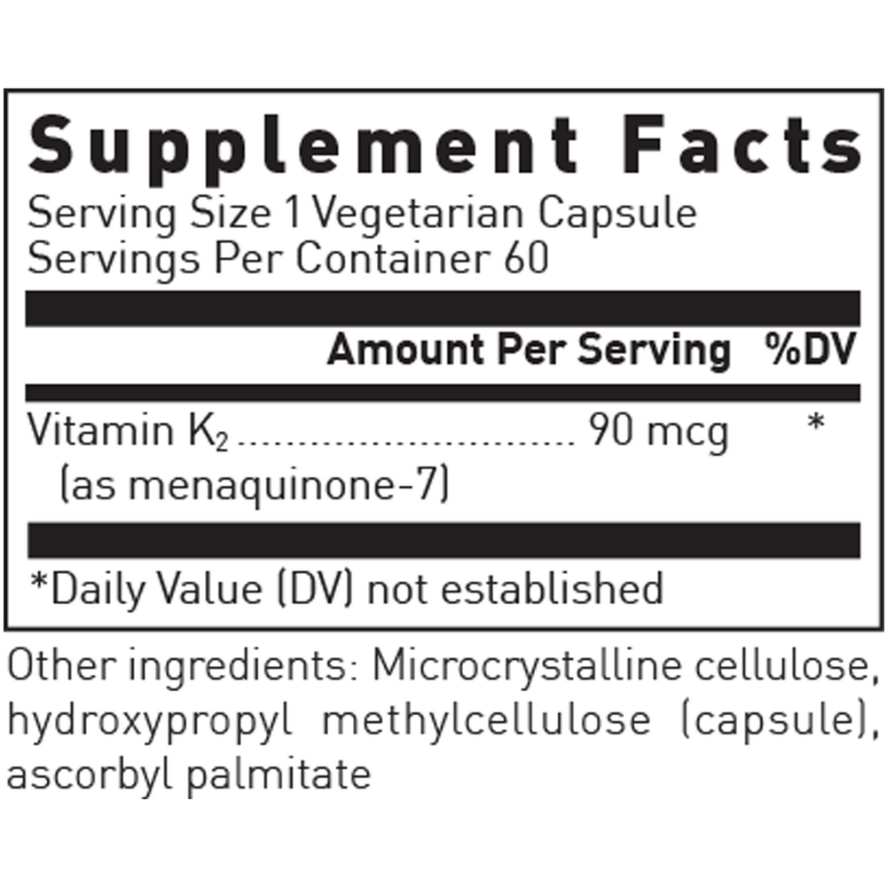 Vitamin K2 w/Menaquinone-7 (Soy-Free), 60 Capsules