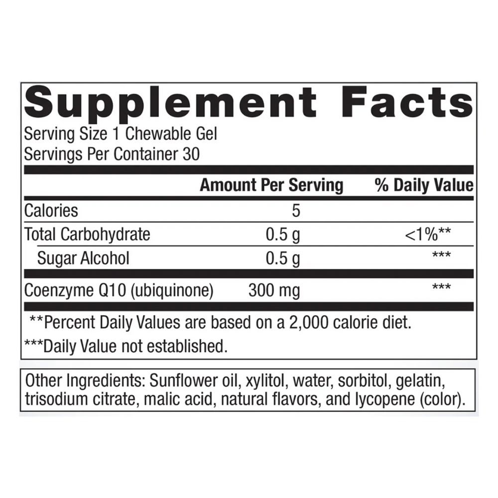 NutraGems® CoQ10 300, 30 Chewable Gels , Emersons Emersons-Alt Form_Chewables softgels
