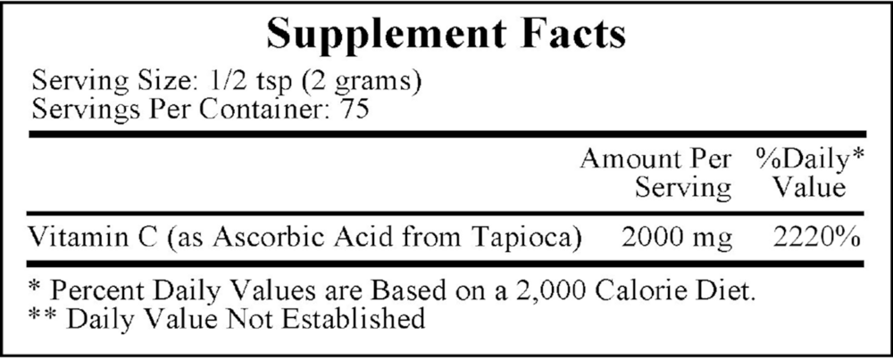 Vitamin C Crystals (from tapioca), 150 g Powder