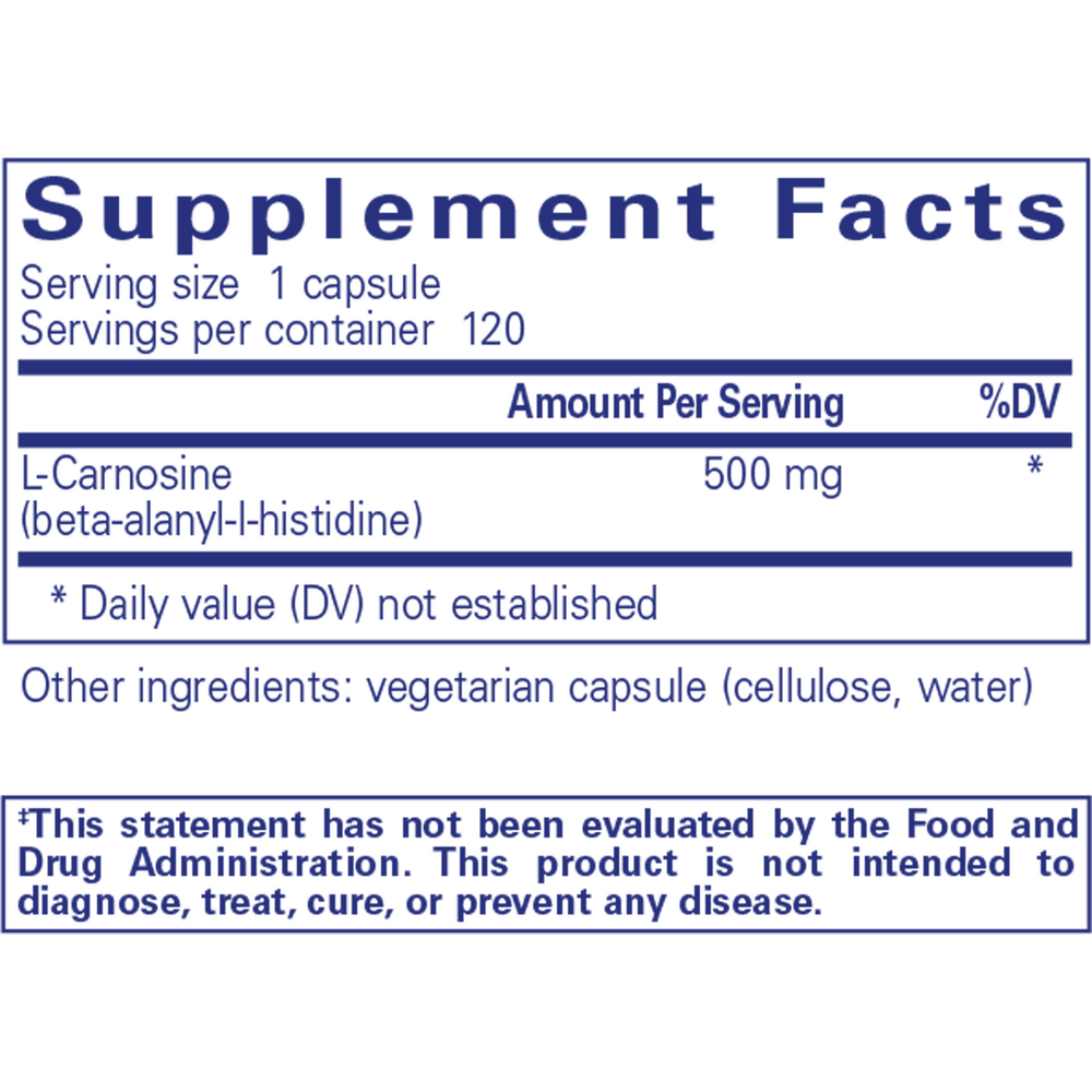 l-Carnosine, 120 Capsules , Brand_Pure Encapsulations caps Emersons