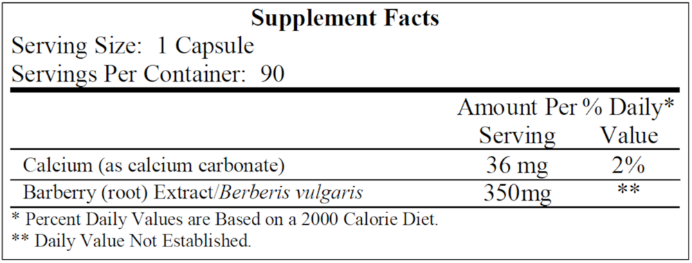 Buffered Berberine 350mg, 90 Capsules