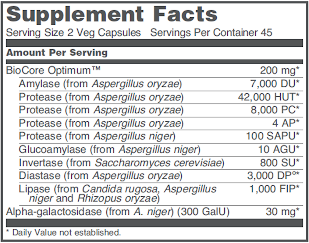 BioCore Enhanced Enzymes, 90 Capsules , Brand_Protocol for Life Balance capsules Form_Capsules Requires Consultation Size_90 Capsules