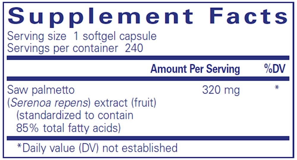 Saw Palmetto 320, 240 Softgels , Brand_Pure Encapsulations Emersons softgels
