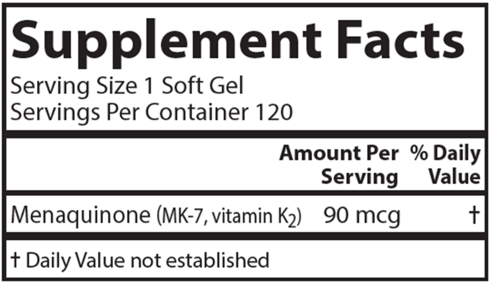 Vitamin K2, 120 Softgels