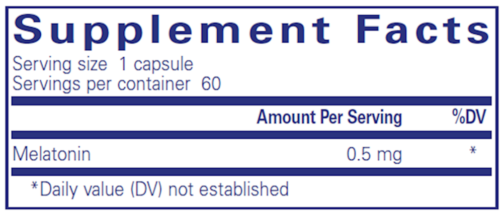 Melatonin, 0.5 mg, 60 Capsules , Brand_Pure Encapsulations caps
