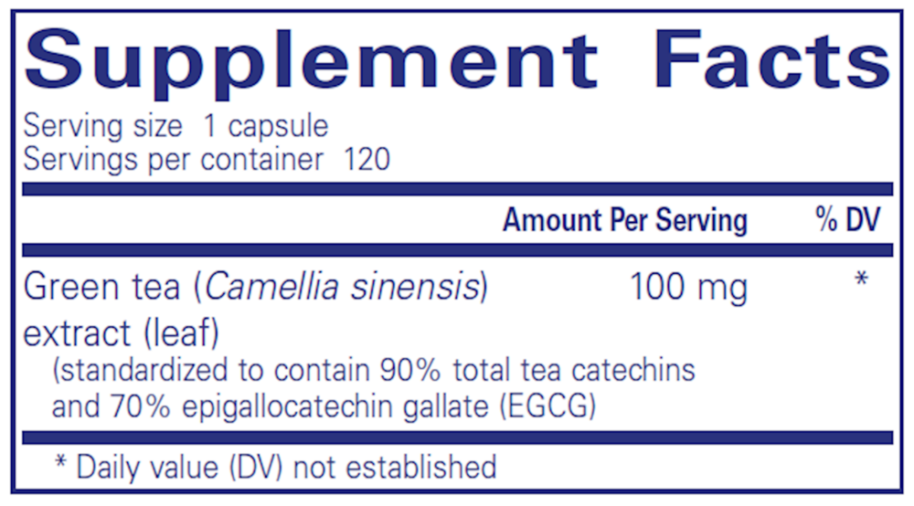 Green Tea Extract (decaffeinated), 120 Capsules , Brand_Pure Encapsulations caps Form_Capsules Not Emersons Size_120 Caps