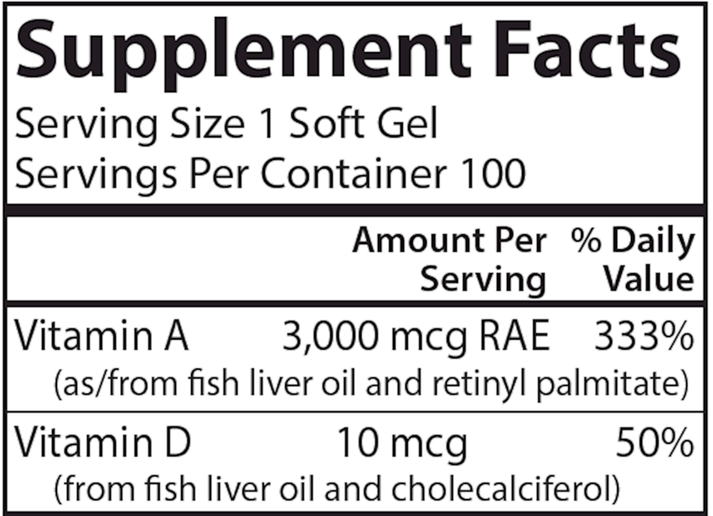 Vitamin A & D, 100 Softgels