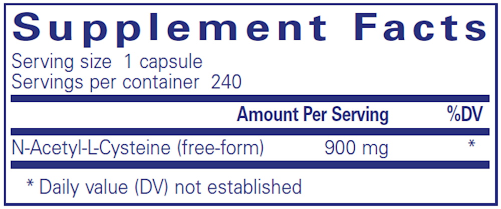 NAC 900mg, 240 Capsules , Brand_Pure Encapsulations Form_Capsules Requires Consultation Size_240 Capsules