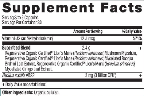 Ancient Nutrition Regenerative Organic Certified Focused Brain - supplement facts