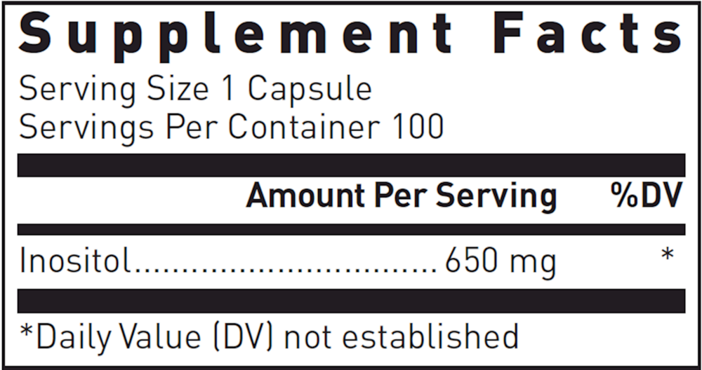 Inositol 650mg, 100 Capsules