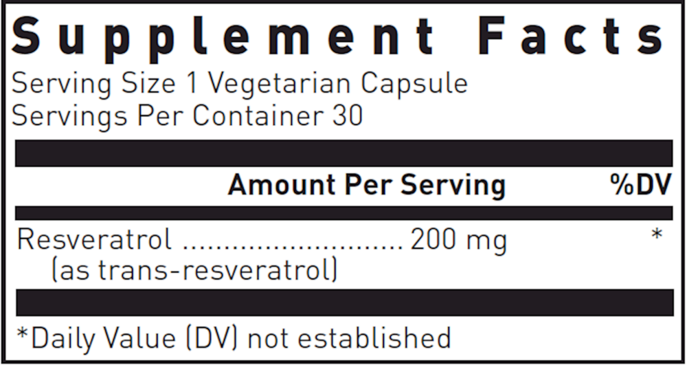 Resveratrol, 30 Capsules