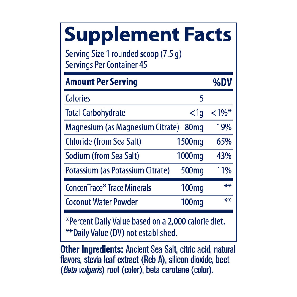 ZEROLyte Electrolytes & Coconut Water Powder, Salty Tropical, 336 g Powder