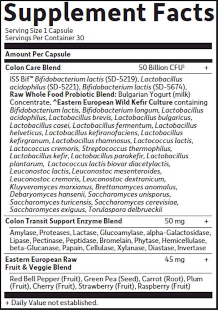Raw Probiotics Colon Care, 50 Billion CFU, 30 Vegetarian Capsules
