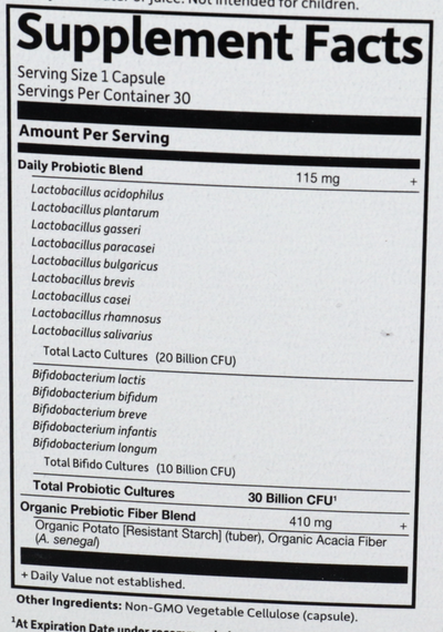 Dr. Formulated PROBIOTICS Once Daily, 30 Capsules