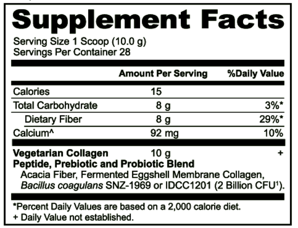 Ancient Nutrition Vegetarian Collagen Peptides Powder - supplement facts