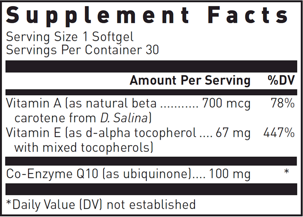 Co-Enzyme Q10 100mg, 30 Softgels