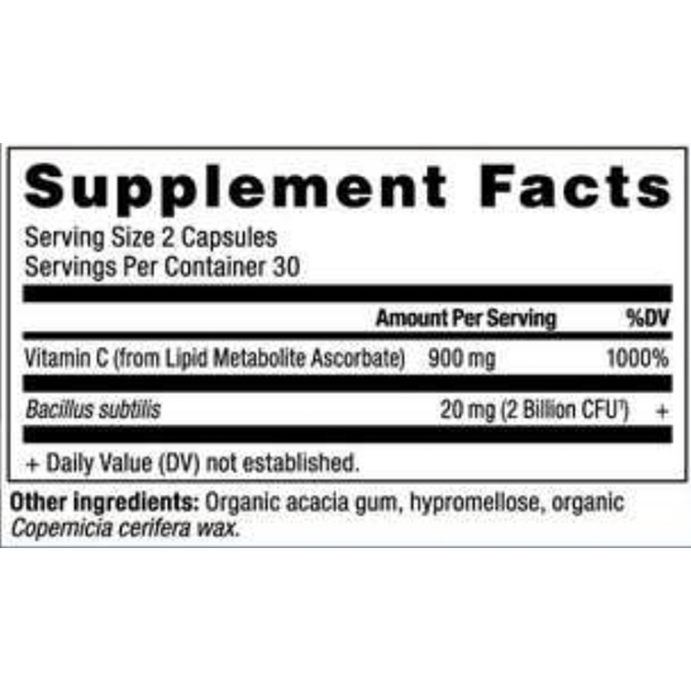 Ancient Nutrition Vitamin C + Probiotics - supplement facts