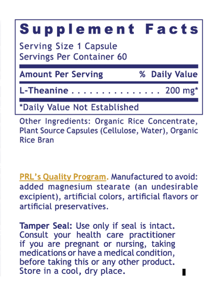 L-Theanine, 60 Capsules , Brand_Premier Research Labs capsules Form_Capsules Requires Consultation Size_60 Capsules