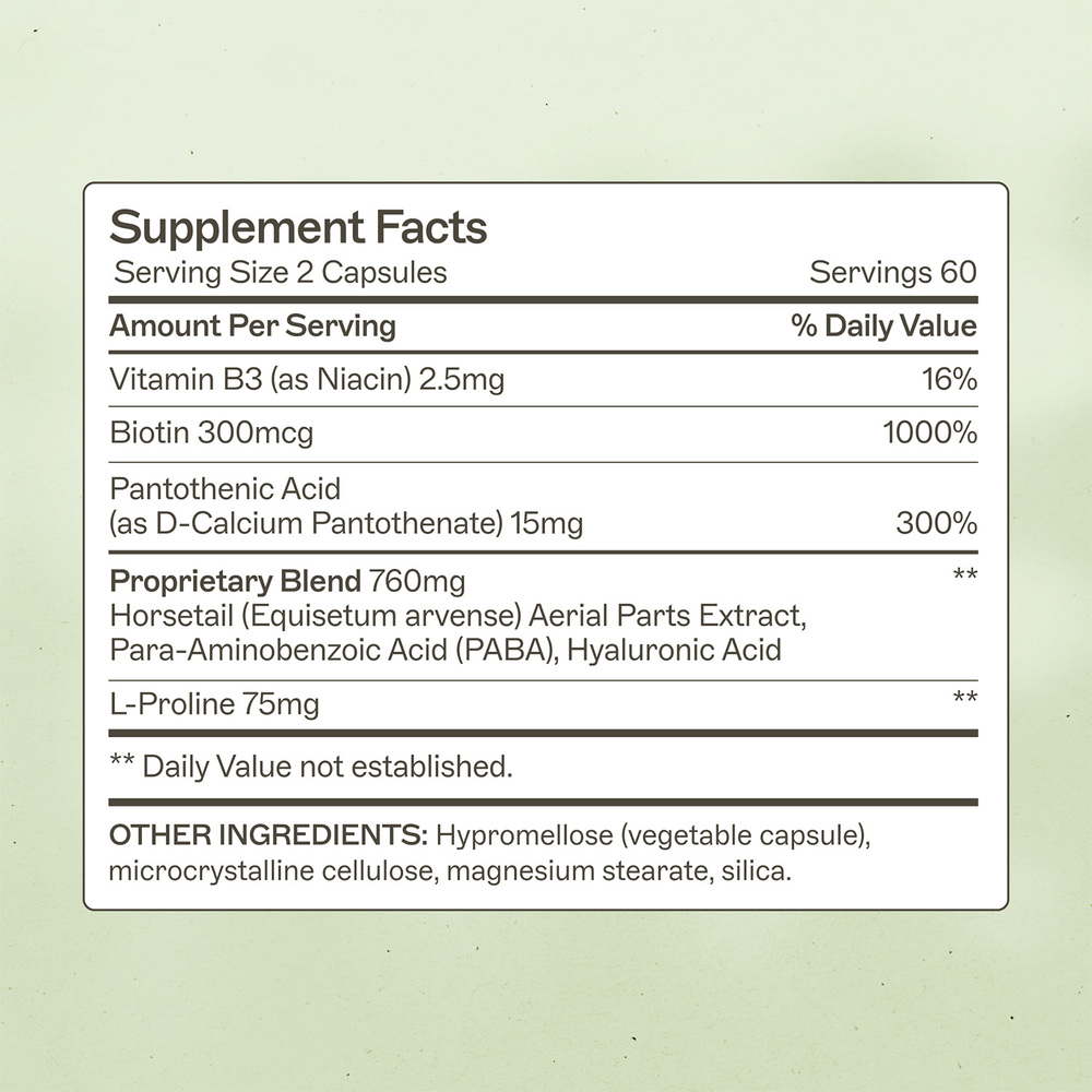 Amy Myers MD Hair Skin and Nails - supplement facts