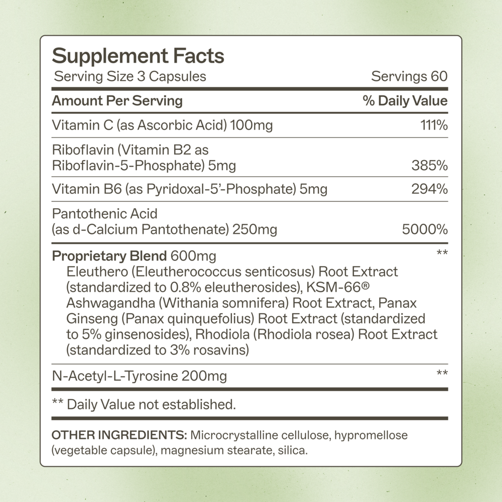 Amy Myers MD Adrenal Support - supplement facts