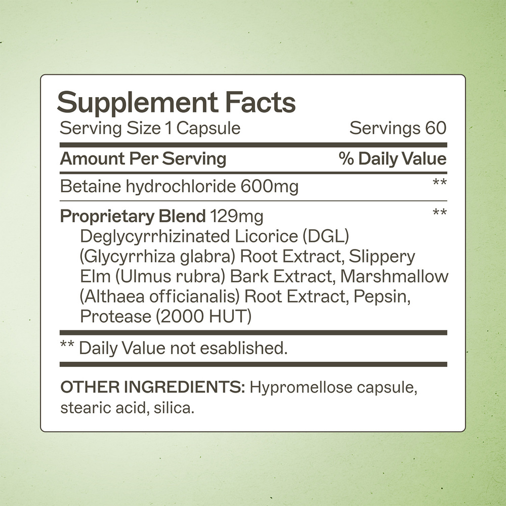 Amy Myers MD Acid Restore HCL Complete - supplement facts