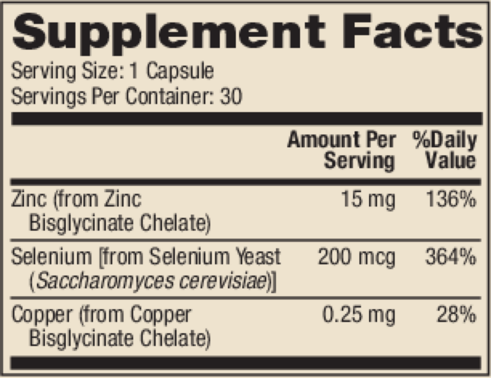 Zinc Plus Selenium, 30 Capsules