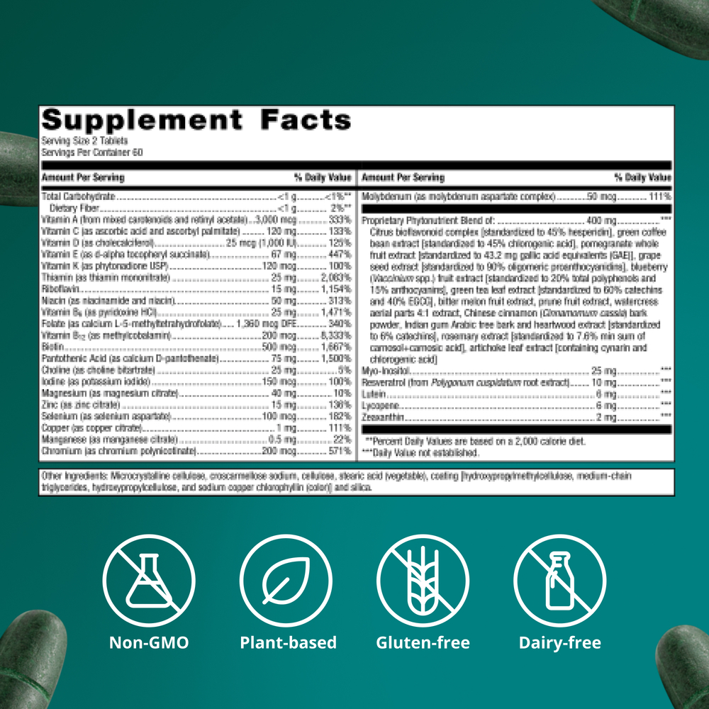 PhytoMulti, 120 Tablets , Brand_Metagenics Form_Tablets Size_120 Tabs tabs