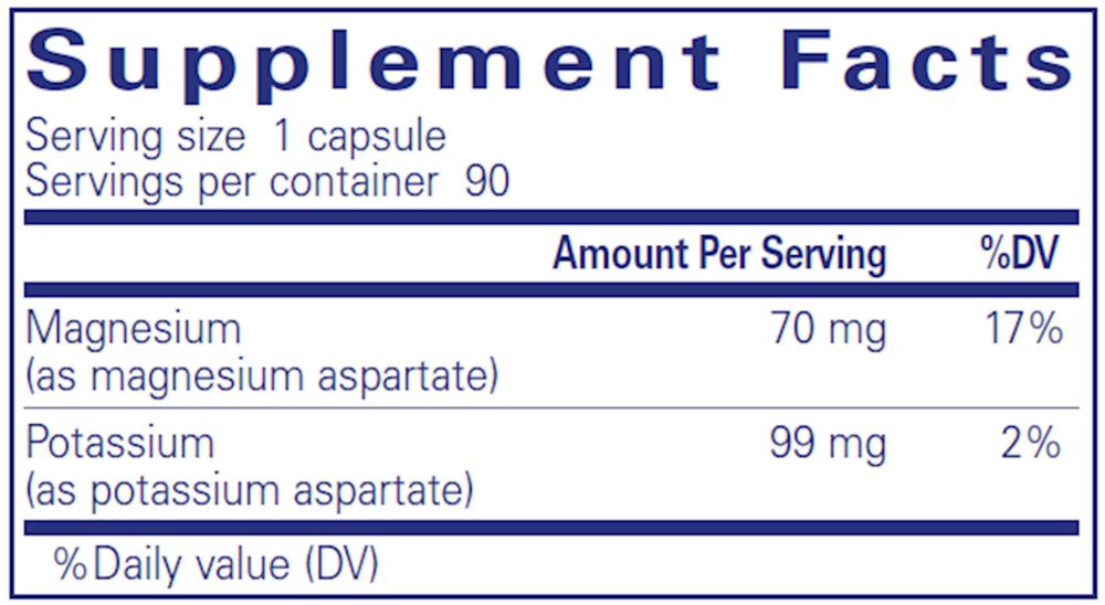 Potassium Magnesium (aspartate), 90 Capsules , Brand_Pure Encapsulations caps Form_Capsules Not Emersons Size_90 Caps
