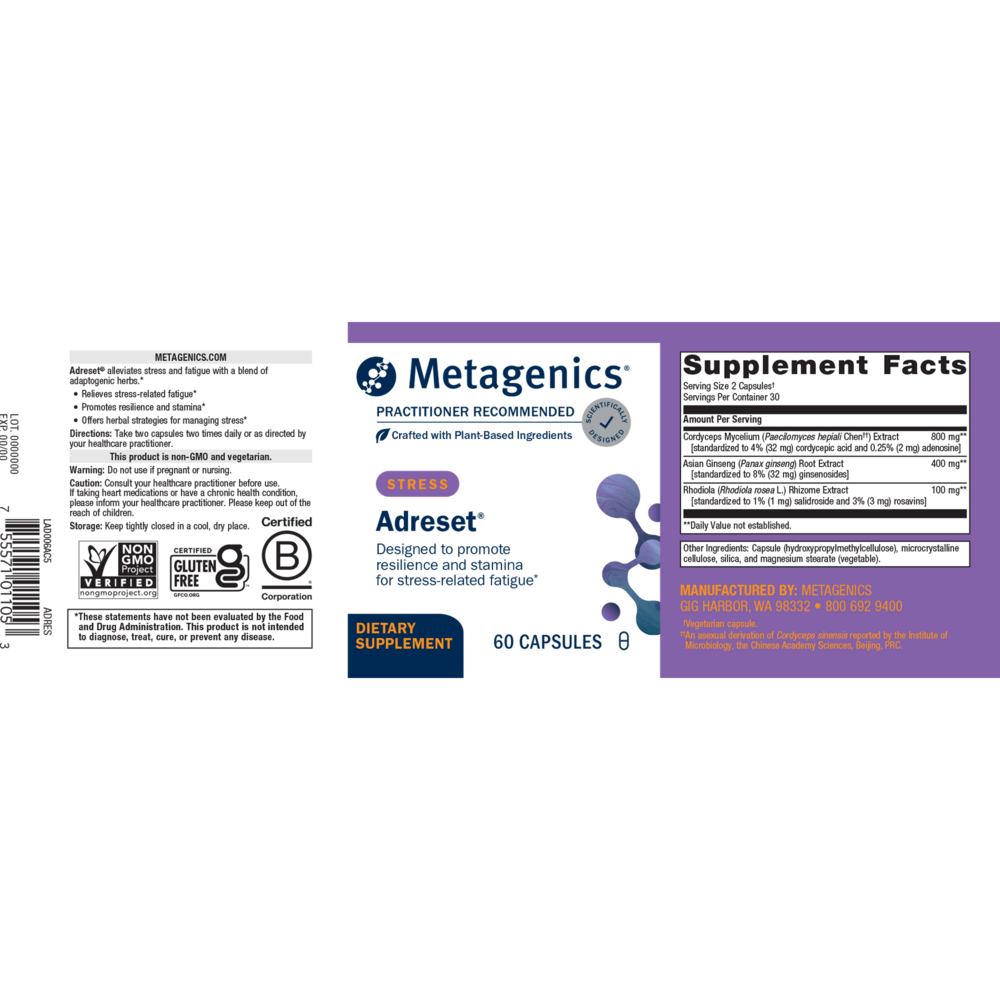 Adreset®, 60 Vegetarian Capsules , caps Emersons Form_Capsules
