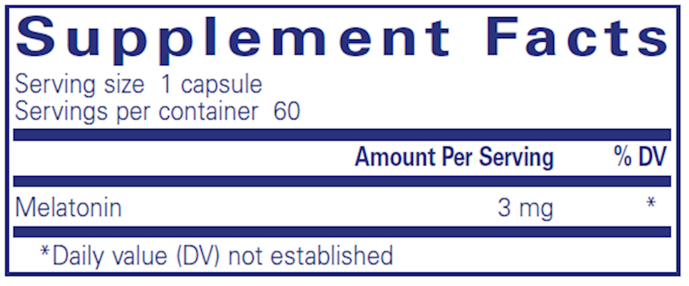 Melatonin, 3 mg, 60 Capsules , Brand_Pure Encapsulations caps Emersons Form_Capsules Requires Consultation Size_60 Capsules