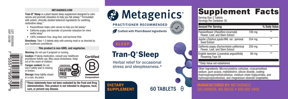 Tran-Q®, 60 Tablets , Emersons Form_Tablets tabs