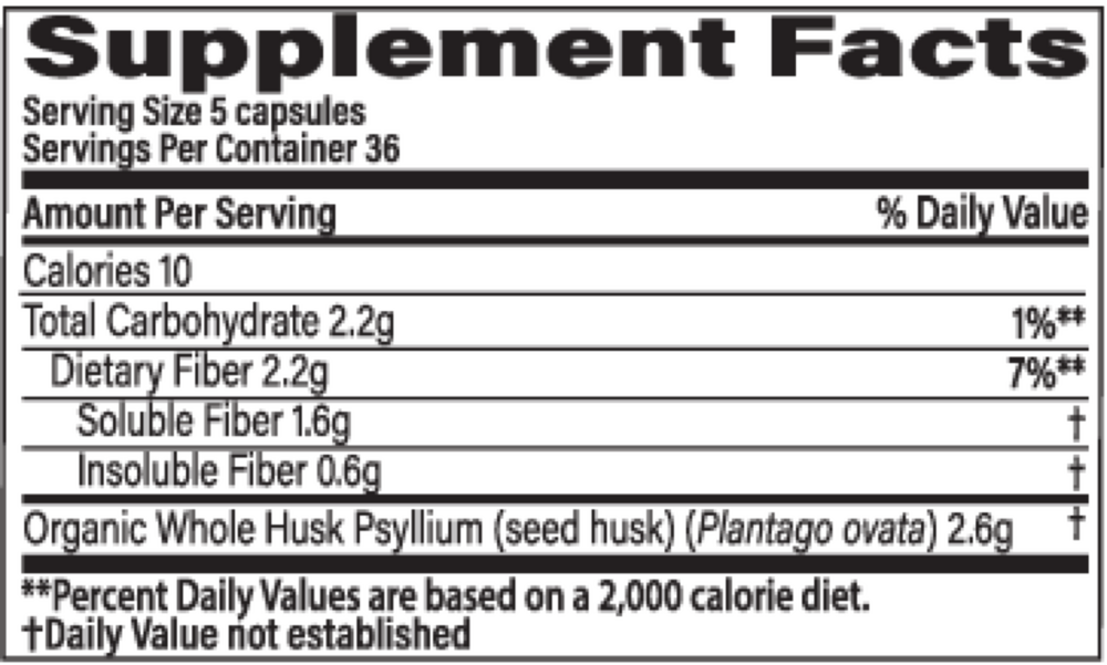 Organic Psyllium Fiber, 180 capsules , Ayurveda Brand_Organic India Form_Capsules