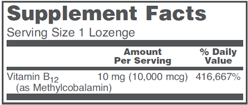 Methyl B12 10,000mcg, 60 Lozenges , Brand_Protocol for Life Balance Form_Lozenges lozenges Requires Consultation Size_60 Lozenges