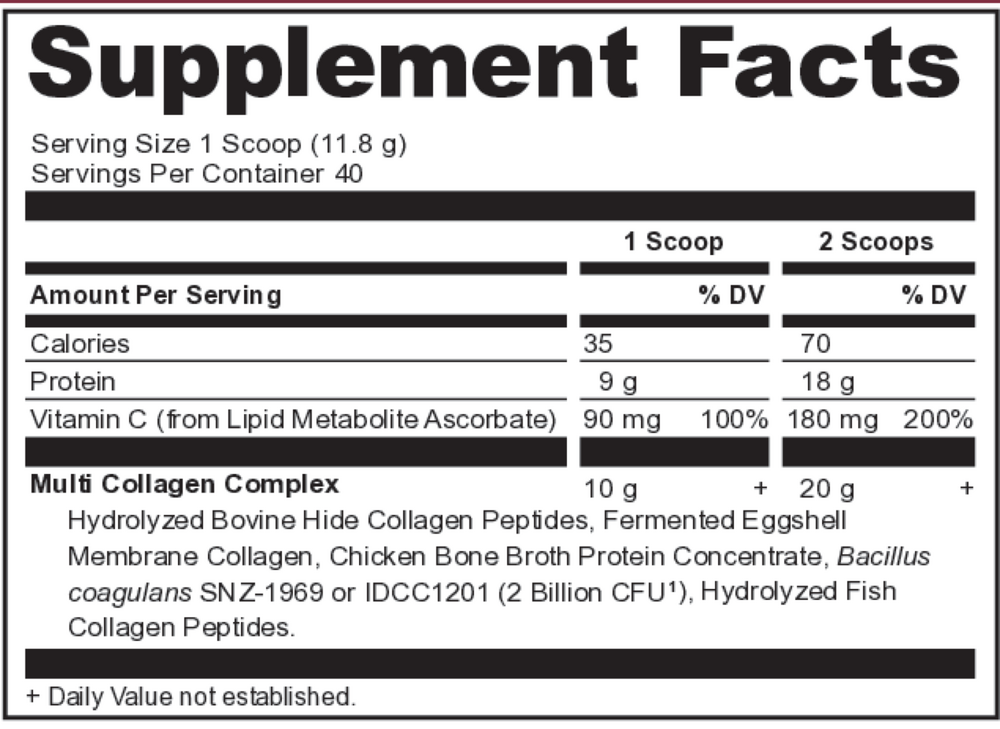 Ancient Nutrition Multi Collagen Protein Chocolate - supplement facts