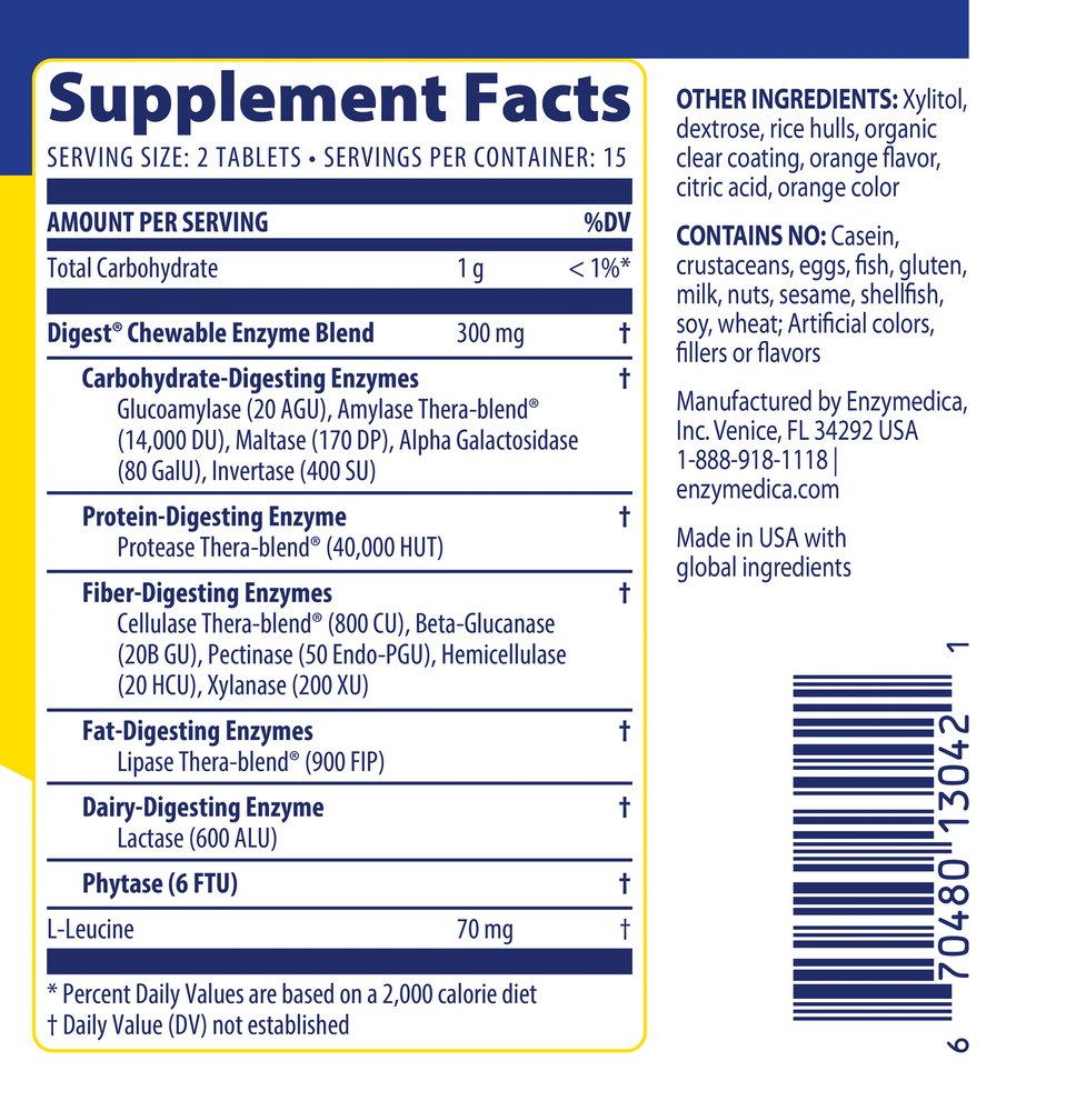 Digest Complete Chewable, 30 Capsules