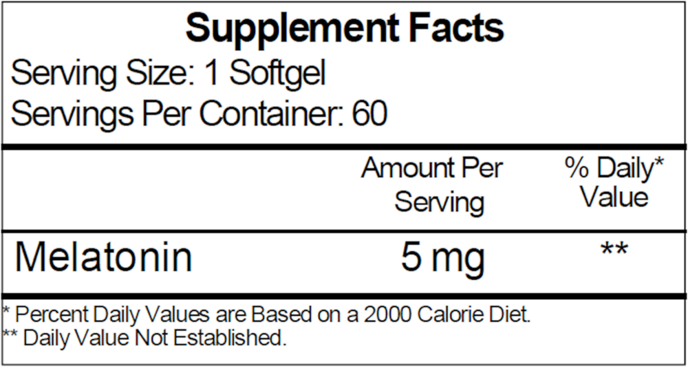 Melatone 5mg, 60 Softgels