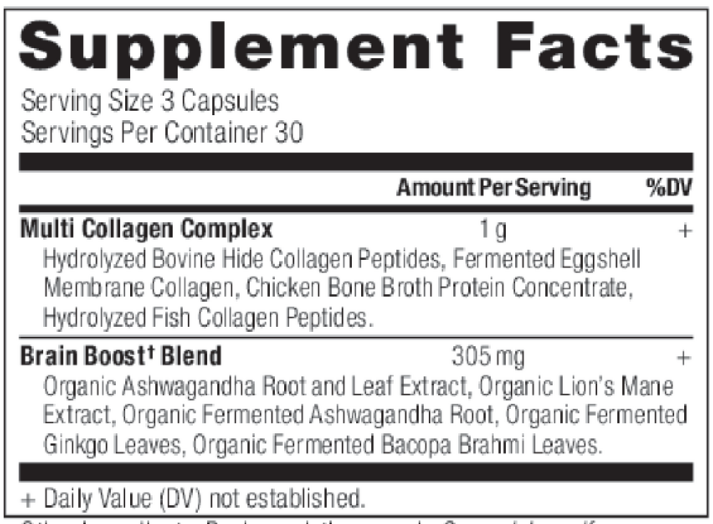 Ancient Nutrition Multi Collagen - Brain Boost Capsules - supplement facts