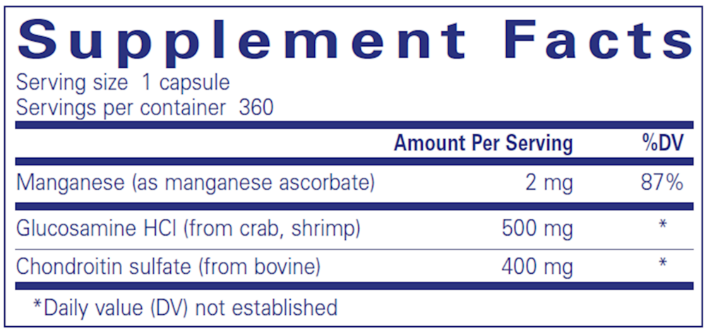 Glucosamine Chondroitin with Manganese, 360 Capsules , Brand_Pure Encapsulations caps Emersons