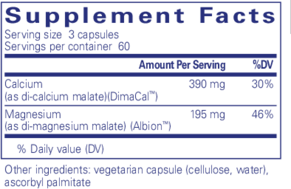 Cal/Mag (Malate) 2:1, 180 Capsules , Brand_Pure Encapsulations Form_Capsules Requires Consultation Size_180 Capsules