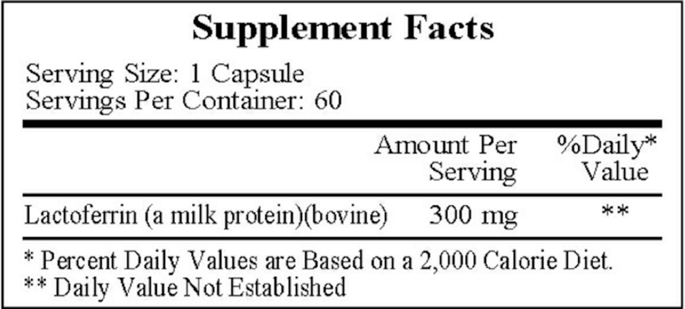 Lactoferrin 300mg, 60 Capsules