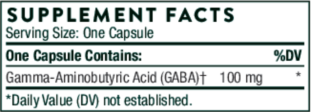 PharmaGABA-100, 60 Capsules , Brand_Thorne Research Form_Capsules Size_60 Capsules