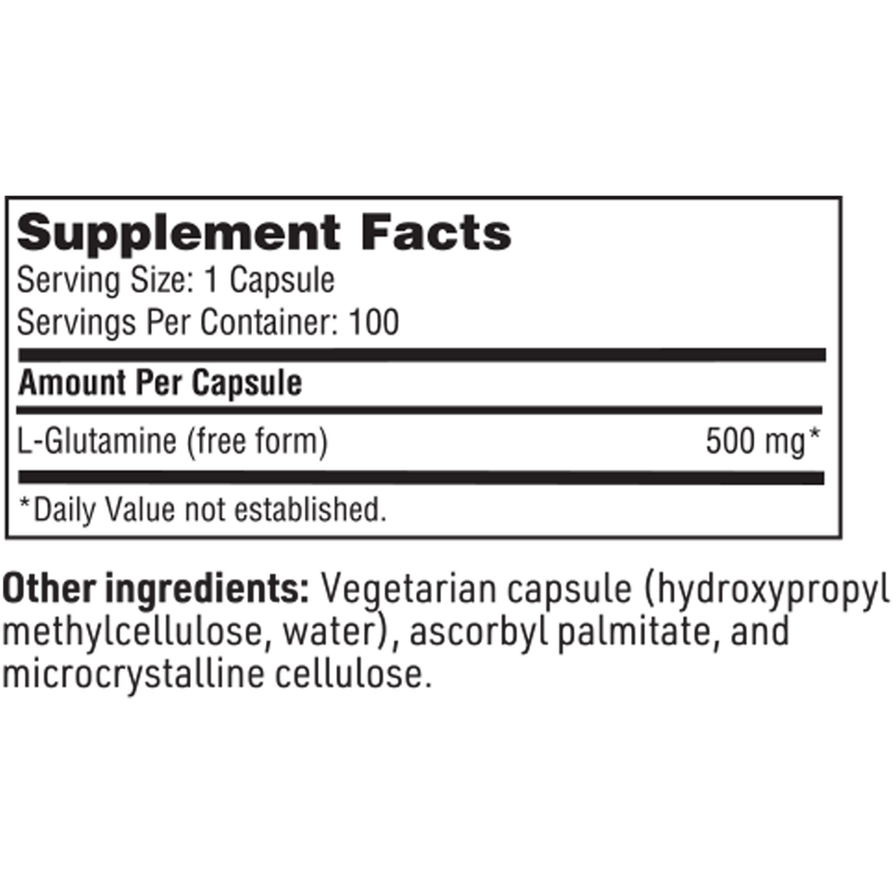 L-Glutamine, 100 Capsules