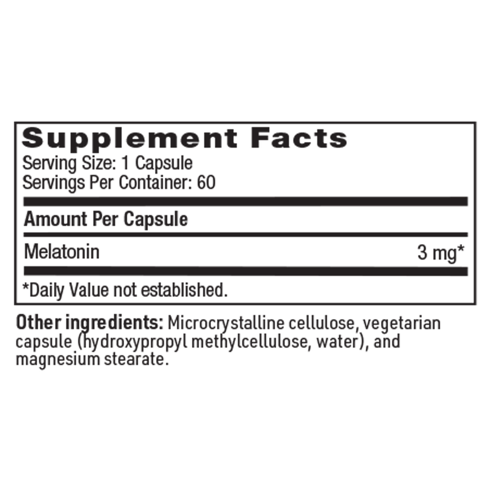 Melatonin (3 mg), 60 Capsules