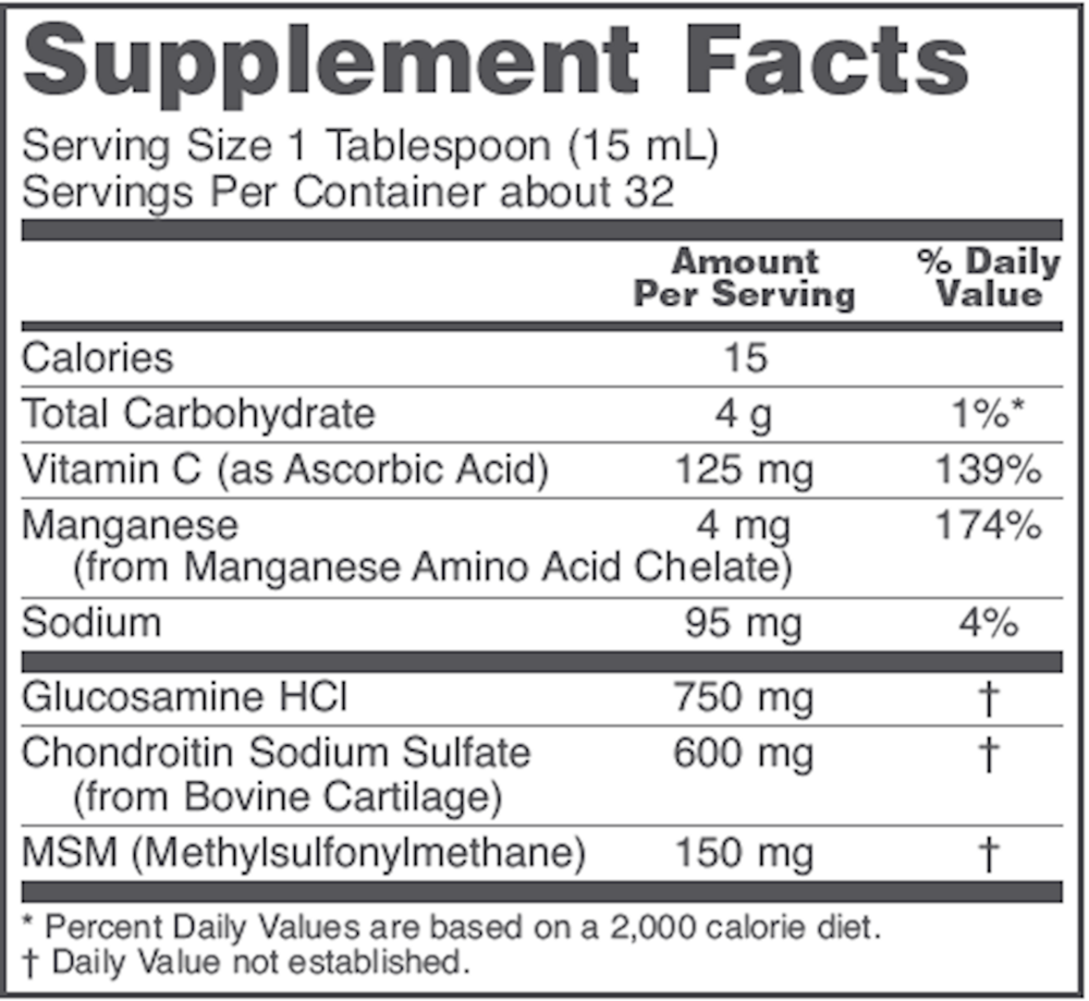Glucosamine and Chondroitin Liq + MSM, 473 Milliliters , Brand_Protocol for Life Balance Form_Liquid liquid Requires Consultation Size_473 Milliliters
