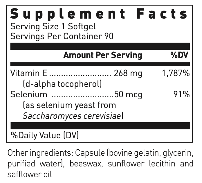 Selenium + Vitamin E Formula, 90 Softgels