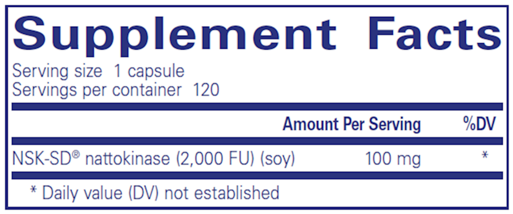 NSK-SD™ (Nattokinase), 100 mg, 120 Capsules , Brand_Pure Encapsulations caps Emersons
