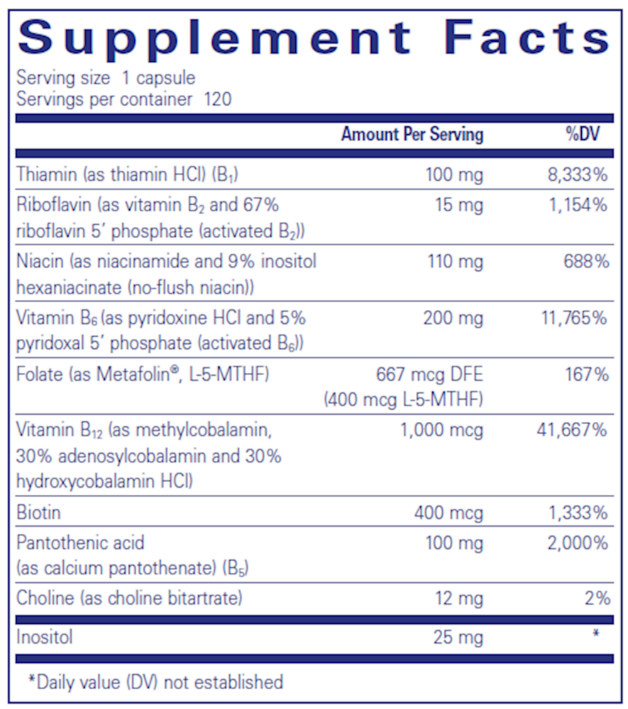 B6 Complex, 120 Capsules , Brand_Pure Encapsulations Form_Capsules Requires Consultation Size_120 Capsules