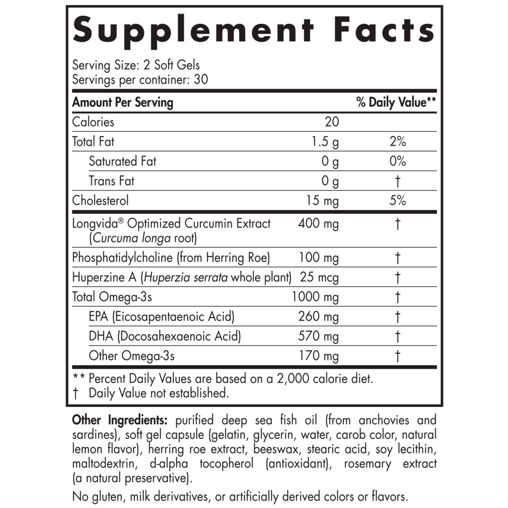 Nordic Naturals ProDHA Memory - supplement facts label