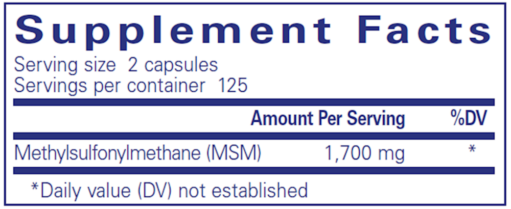 MSM with OptiMSM®, 250 Capsules , Brand_Pure Encapsulations caps Emersons