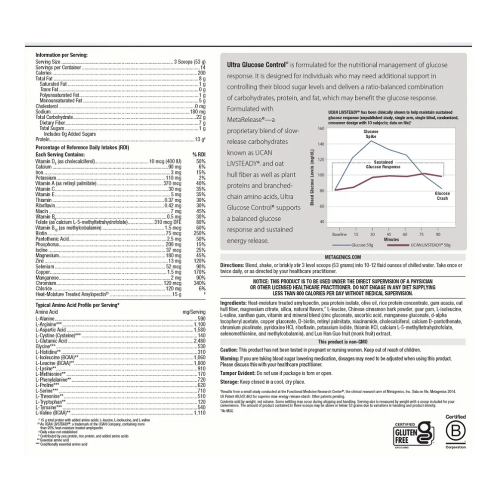 Ultra Glucose Control®, Vanilla Flavor, 26.17 Oz (742 g) Powder , Emersons Form_Powder powder